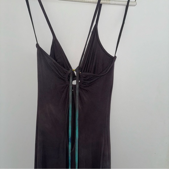 Brown, green, blue tie dye maxi dress Michelle Jonas small - Picture 5 of 9